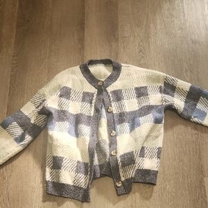 Plaid Button-Up Cardigan